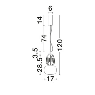 Lampa wisząca glamour z dekoracyjnym szklanym kloszem Scanzo 17cm H28,5cm LED 3000K złoty połysk / opal / transparent