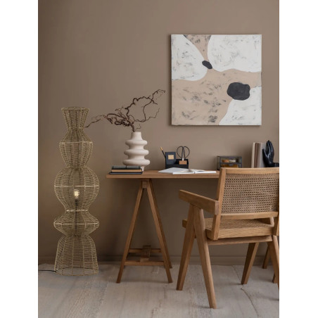 Lampa podłogowa rustykalna ze sznurka  Bovel 38cm H136cm brązowa