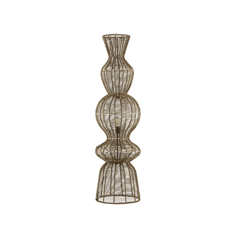 Lampa podłogowa rustykalna ze sznurka  Bovel 38cm H136cm brązowa