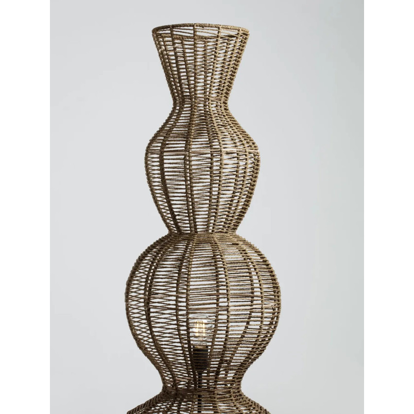 Lampa podłogowa rustykalna ze sznurka  Bovel 38cm H136cm brązowa