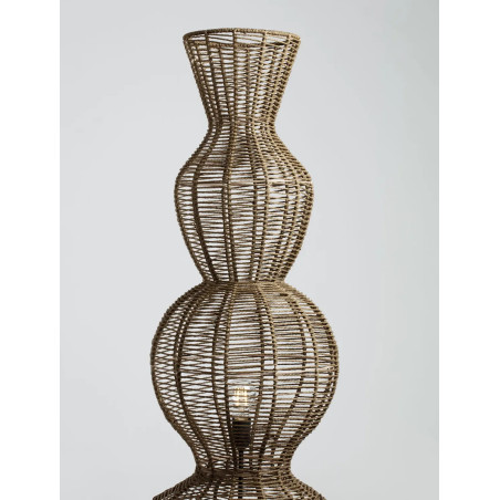 Lampa podłogowa rustykalna ze sznurka  Bovel 38cm H136cm brązowa