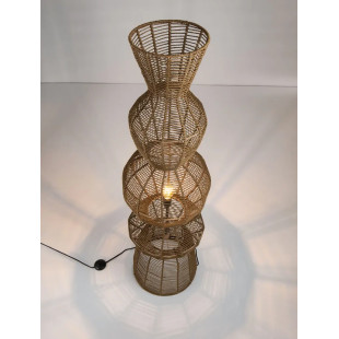 Lampa podłogowa rustykalna ze sznurka  Bovel 38cm H136cm brązowa