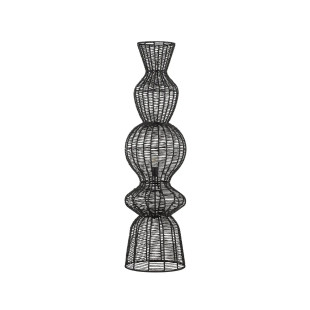 Lampa podłogowa rustykalna ze sznurka  Bovel 38cm H136cm czarna