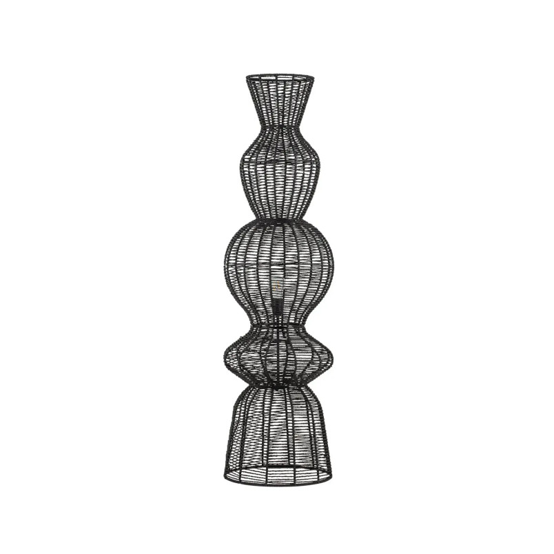 Lampa podłogowa rustykalna ze sznurka  Bovel 38cm H136cm czarna
