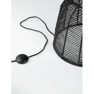 Lampa podłogowa rustykalna ze sznurka  Bovel 38cm H136cm czarna