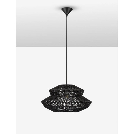 Lampa wisząca sznurkowa boho Sajio 50cm czarna