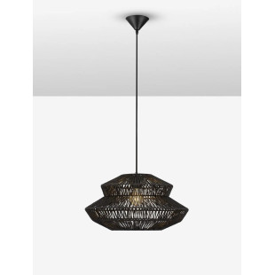 Lampa wisząca sznurkowa boho Sajio 50cm czarna