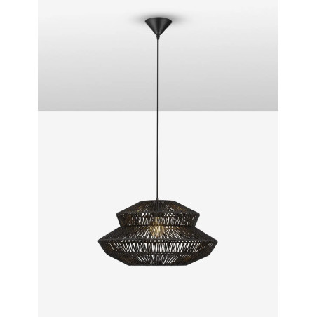 Lampa wisząca sznurkowa boho Sajio 50cm czarna