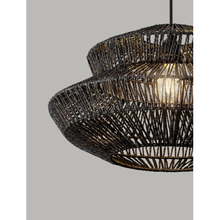 Lampa wisząca sznurkowa boho Sajio 50cm czarna