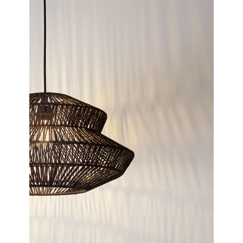 Lampa wisząca sznurkowa boho Sajio 50cm czarna