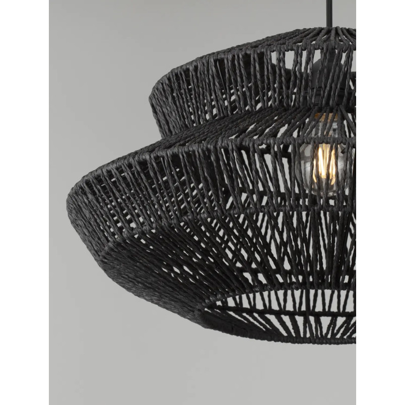 Lampa wisząca sznurkowa boho Sajio 50cm czarna
