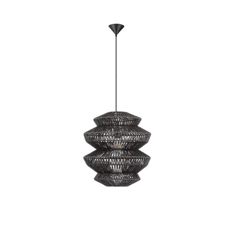 Lampa wisząca sznurkowa boho Sajio 40cm H43,5cm czarna