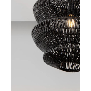 Lampa wisząca sznurkowa boho Sajio 40cm H43,5cm czarna