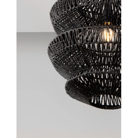 Lampa wisząca sznurkowa boho Sajio 40cm H43,5cm czarna
