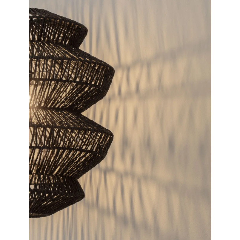 Lampa wisząca sznurkowa boho Sajio 40cm H43,5cm czarna
