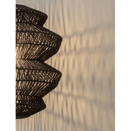 Lampa wisząca sznurkowa boho Sajio 40cm H43,5cm czarna