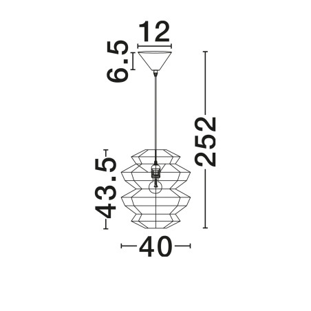 Lampa wisząca sznurkowa boho Sajio 40cm H43,5cm czarna