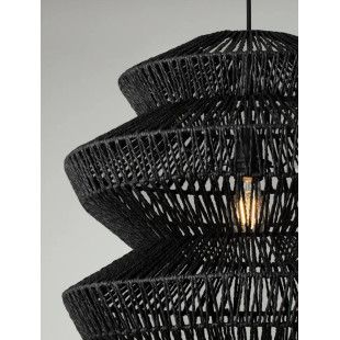 Lampa wisząca sznurkowa boho Sajio 40cm H56,5cm czarna