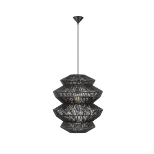 Lampa wisząca sznurkowa boho Sajio 40cm H56,5cm czarna