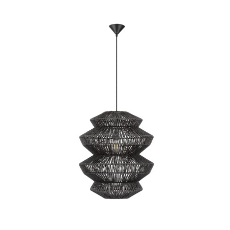 Lampa wisząca sznurkowa boho Sajio 40cm H56,5cm czarna
