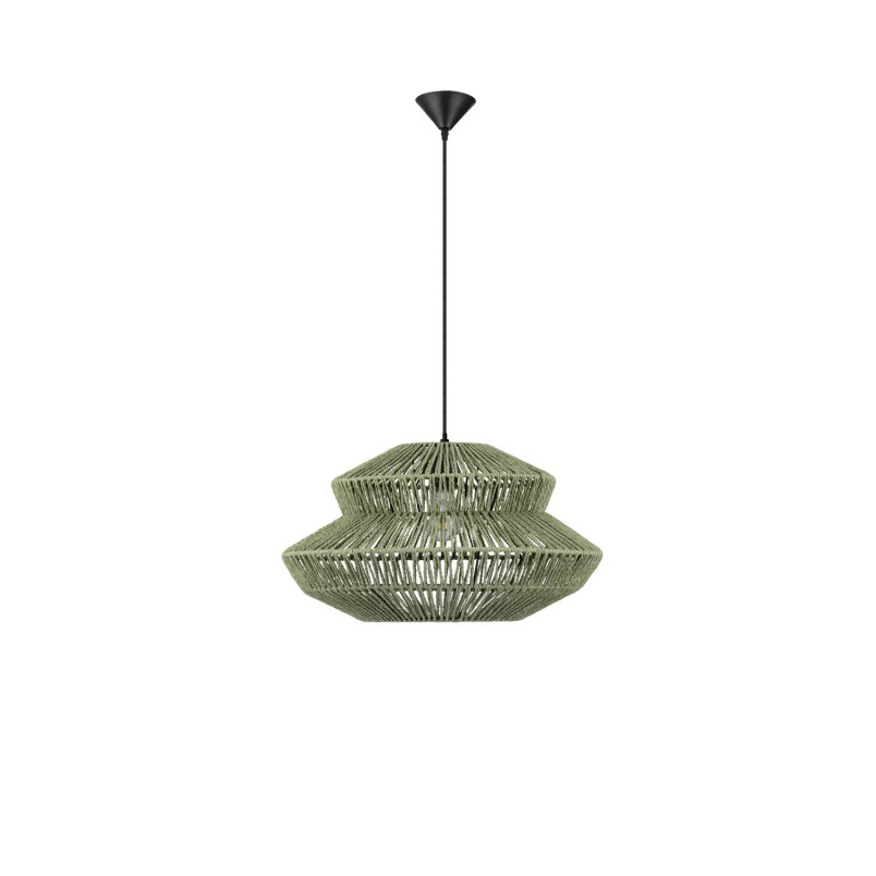 Lampa wisząca sznurkowa boho Sajio 50cm zielona