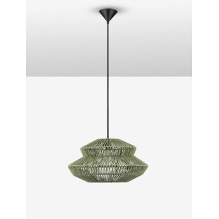 Lampa wisząca sznurkowa boho Sajio 50cm zielona