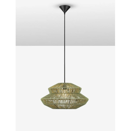 Lampa wisząca sznurkowa boho Sajio 50cm zielona