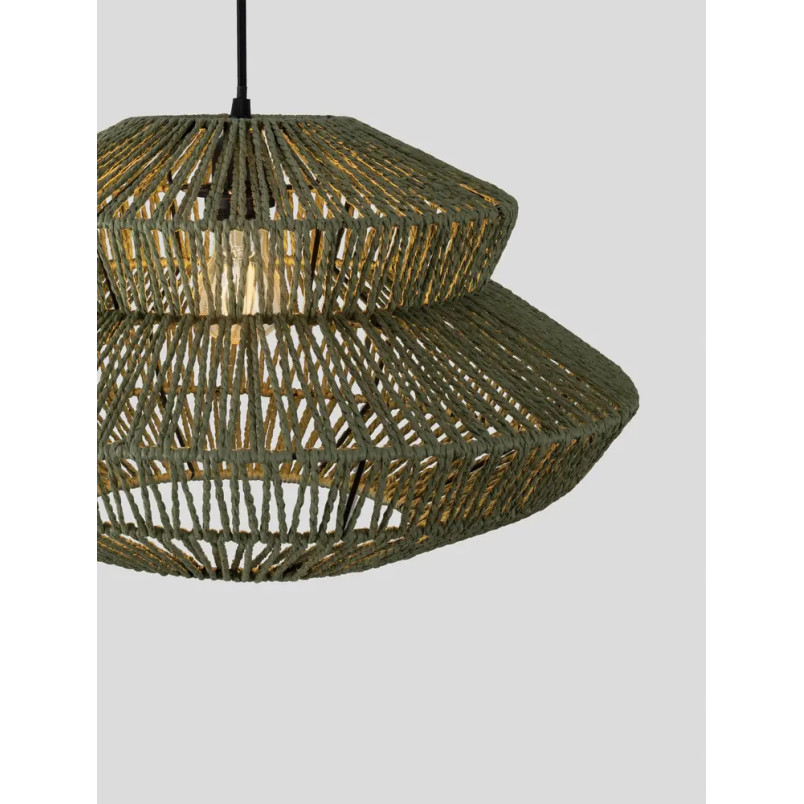 Lampa wisząca sznurkowa boho Sajio 50cm zielona