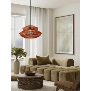 Lampa wisząca sznurkowa boho Sajio 50cm pomarańczowa