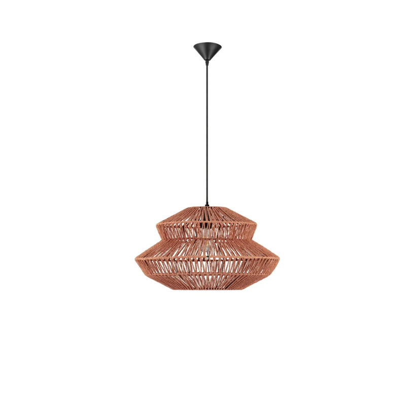 Lampa wisząca sznurkowa boho Sajio 50cm pomarańczowa
