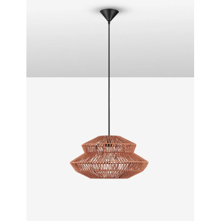 Lampa wisząca sznurkowa boho Sajio 50cm pomarańczowa