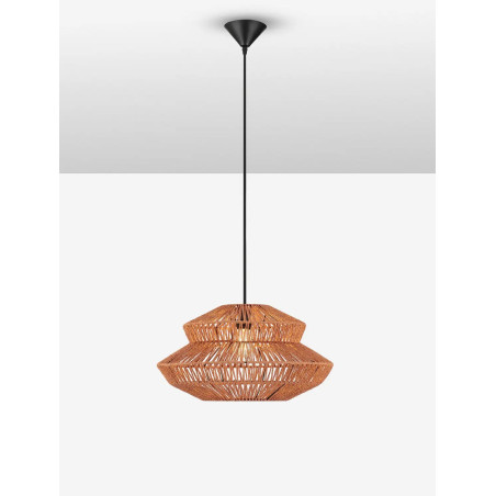 Lampa wisząca sznurkowa boho Sajio 50cm pomarańczowa