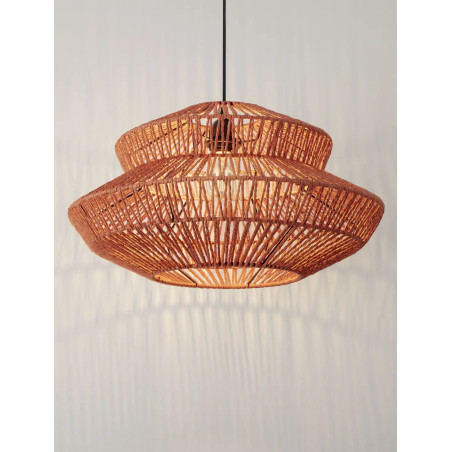 Lampa wisząca sznurkowa boho Sajio 50cm pomarańczowa
