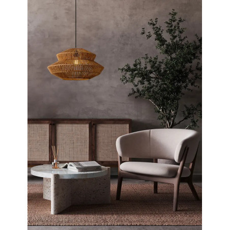 Lampa wisząca sznurkowa boho Sajio 50cm brązowa