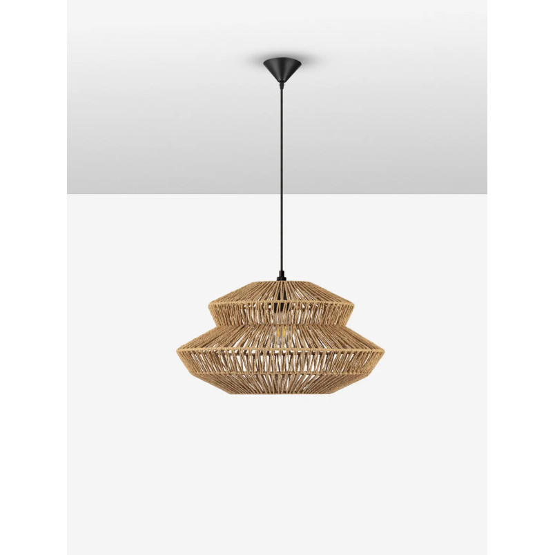 Lampa wisząca sznurkowa boho Sajio 50cm brązowa