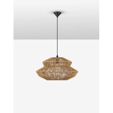 Lampa wisząca sznurkowa boho Sajio 50cm brązowa