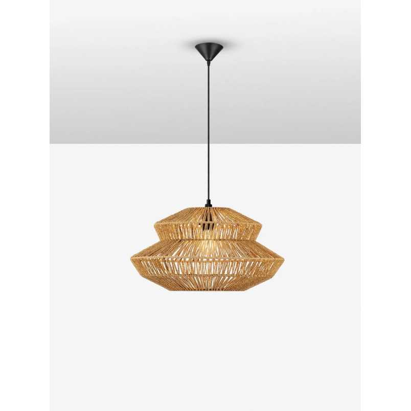 Lampa wisząca sznurkowa boho Sajio 50cm brązowa