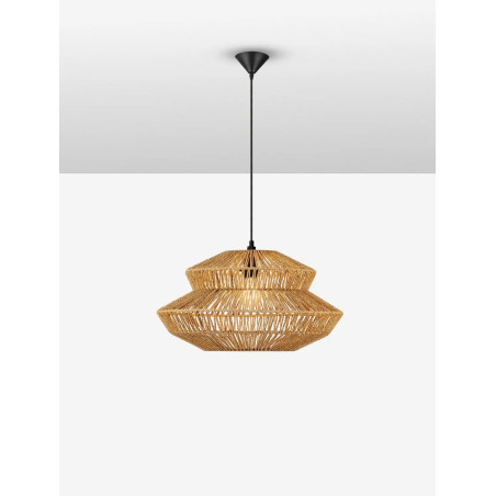 Lampa wisząca sznurkowa boho Sajio 50cm brązowa