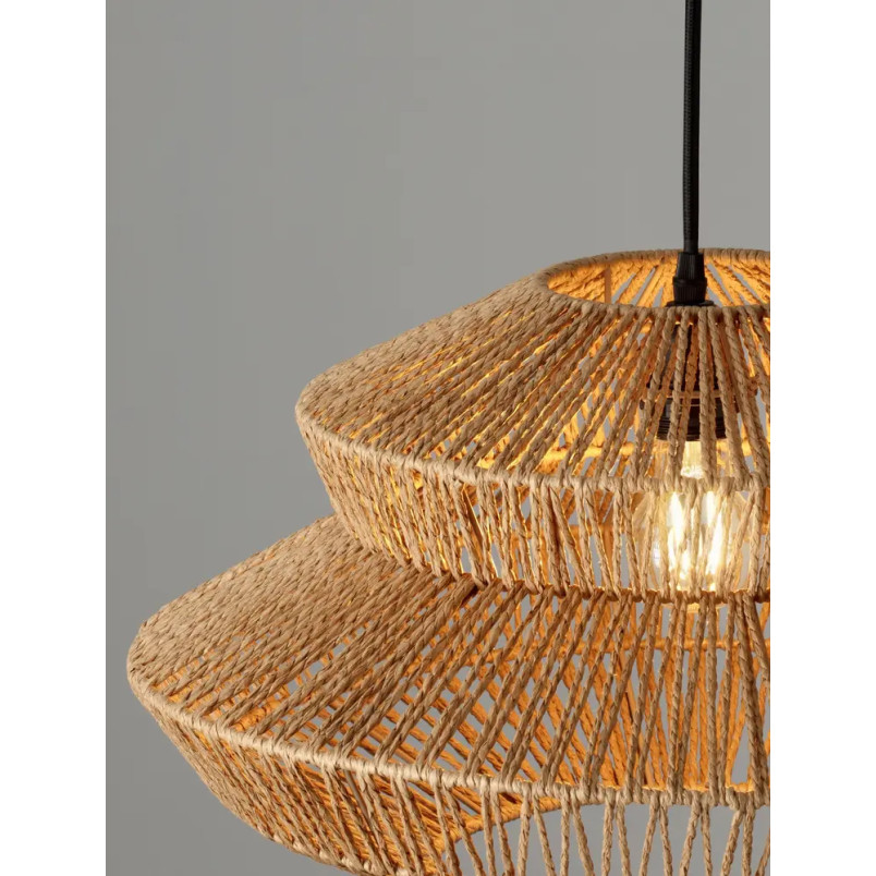 Lampa wisząca sznurkowa boho Sajio 50cm brązowa