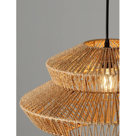 Lampa wisząca sznurkowa boho Sajio 50cm brązowa