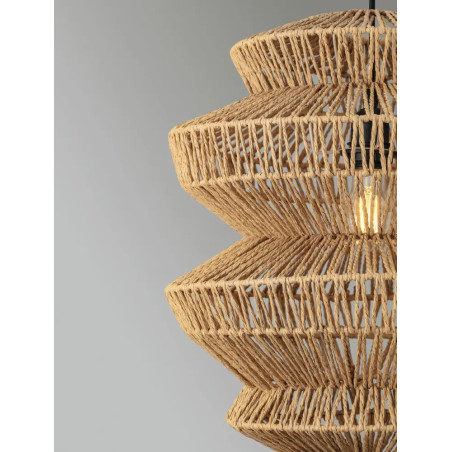 Lampa wisząca sznurkowa boho Sajio 40cm H43,5cm brązowa