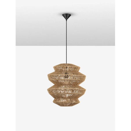 Lampa wisząca sznurkowa boho Sajio 40cm H43,5cm brązowa