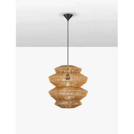 Lampa wisząca sznurkowa boho Sajio 40cm H43,5cm brązowa