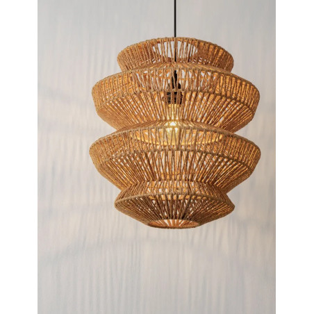 Lampa wisząca sznurkowa boho Sajio 40cm H43,5cm brązowa