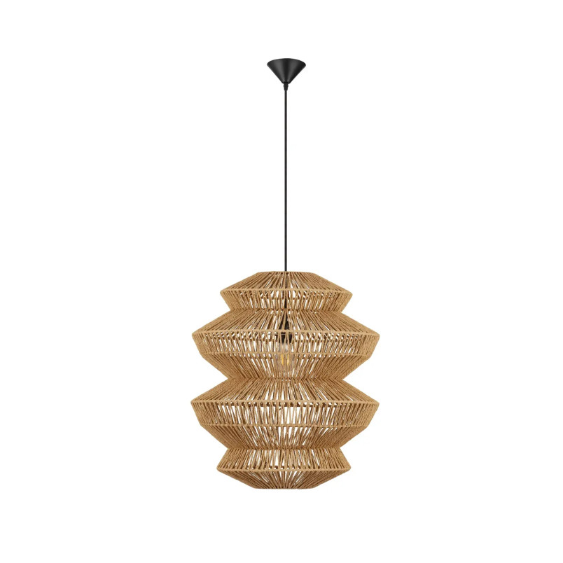 Lampa wisząca sznurkowa boho Sajio 40cm H56,5cm brązowa