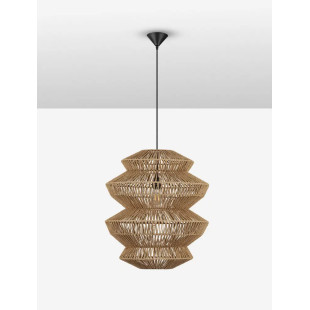 Lampa wisząca sznurkowa boho Sajio 40cm H56,5cm brązowa