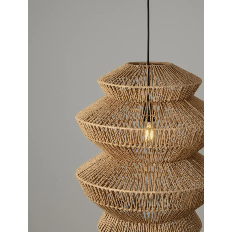 Lampa wisząca sznurkowa boho Sajio 40cm H56,5cm brązowa