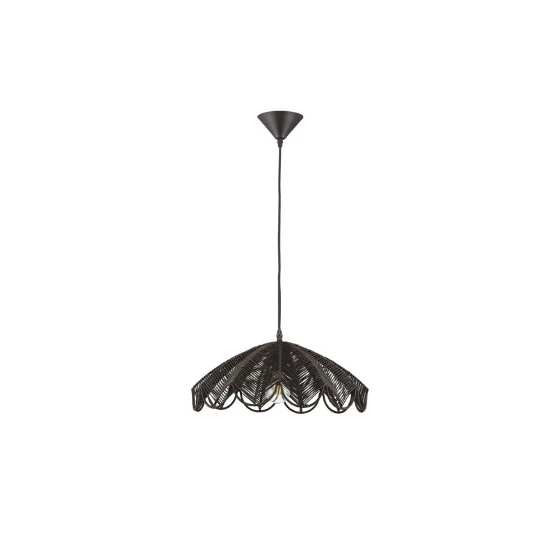 Lampa wisząca rattanowa boho Senjo 42cm czarna
