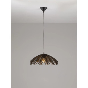 Lampa wisząca rattanowa boho Senjo 42cm czarna