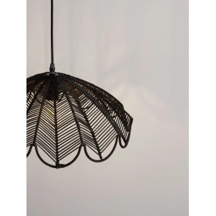 Lampa wisząca rattanowa boho Senjo 42cm czarna